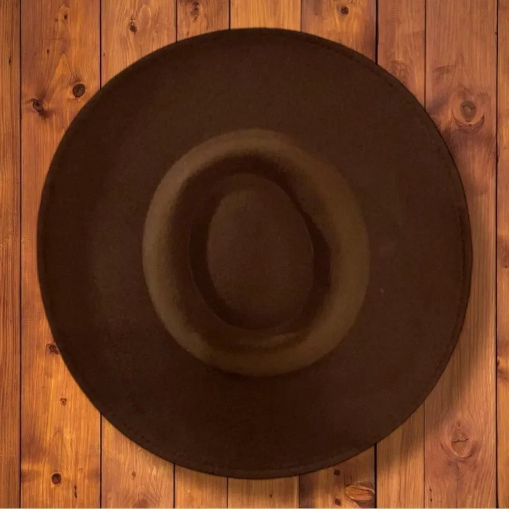 Chocolate Brown Wide Brim Rancher Fedora Hat M/L NWT
